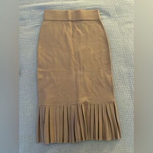 Club Monaco Tan Pencil Skirt with Pleats